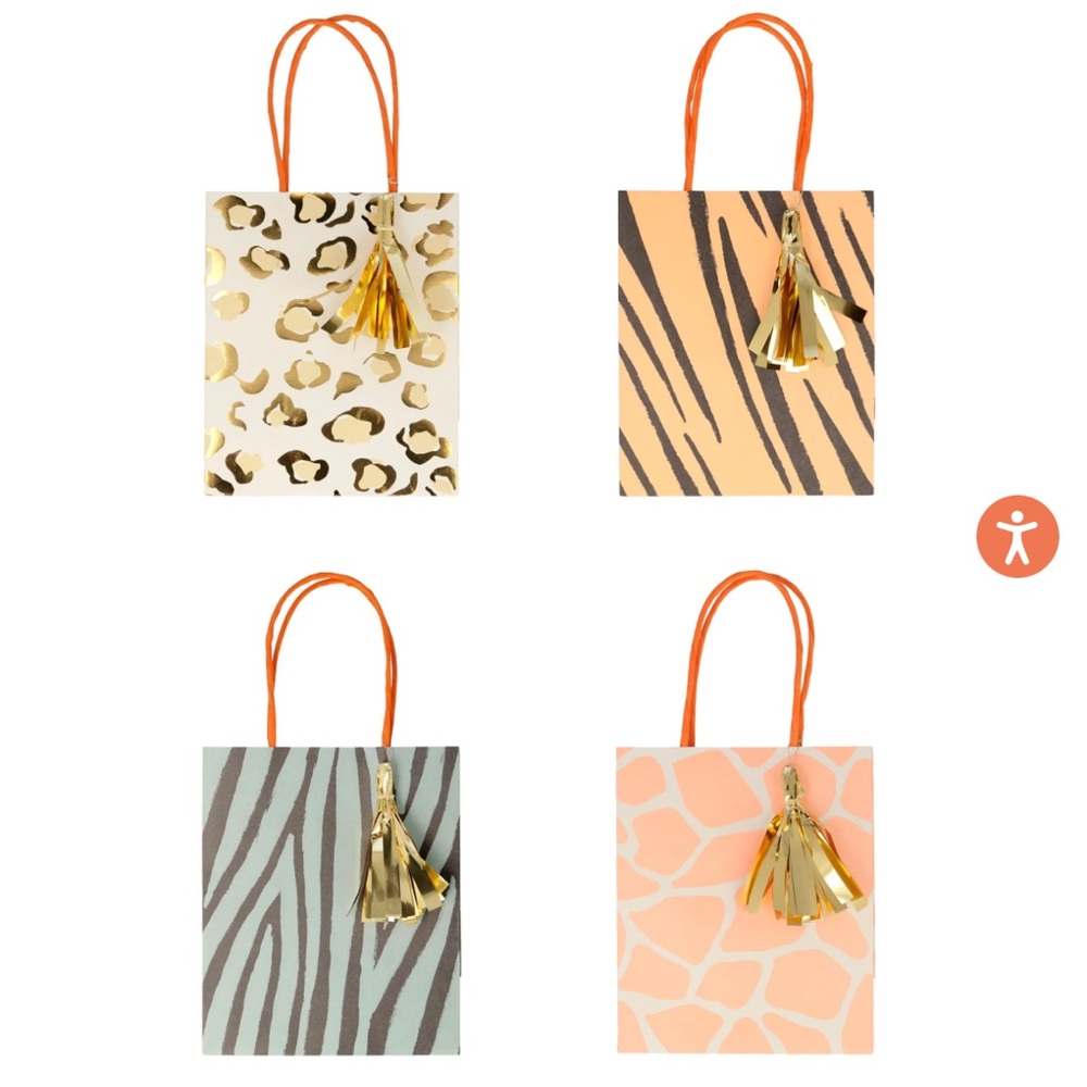 NWT Meri Meri Animal Print Safari Favor Bags